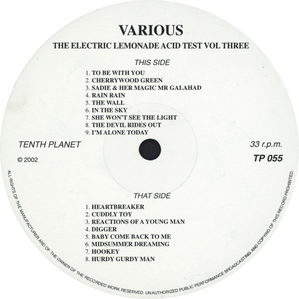 Various : The Electric Lemonade Acid Test Volume 3 (An Anthology Of The Spark Label 1967-1970) (LP, Comp, Ltd, Num)
