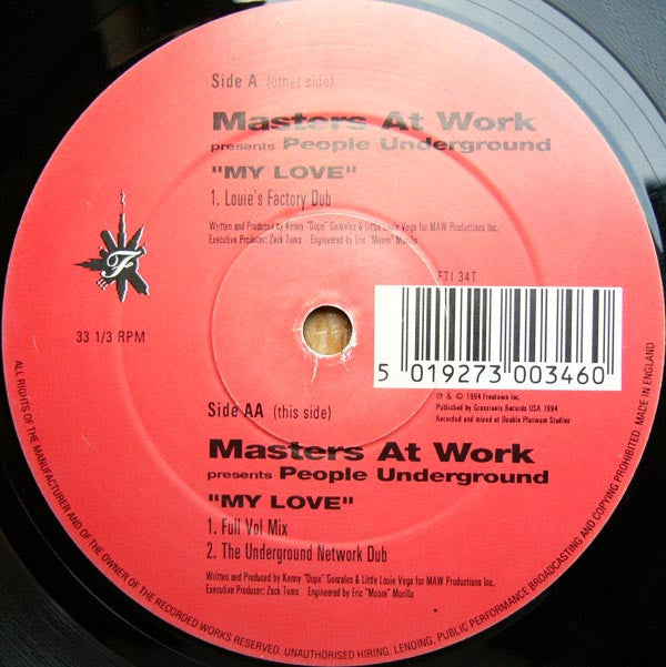 Masters At Work Presents People Underground : My Love (12")