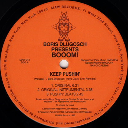 Boris Dlugosch Presents Booom! : Keep Pushin' (2x12")