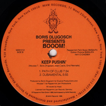 Boris Dlugosch Presents Booom! : Keep Pushin' (2x12")