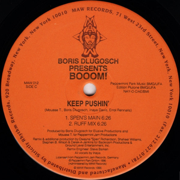 Boris Dlugosch Presents Booom! : Keep Pushin' (2x12")