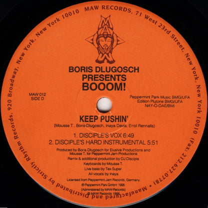 Boris Dlugosch Presents Booom! : Keep Pushin' (2x12")