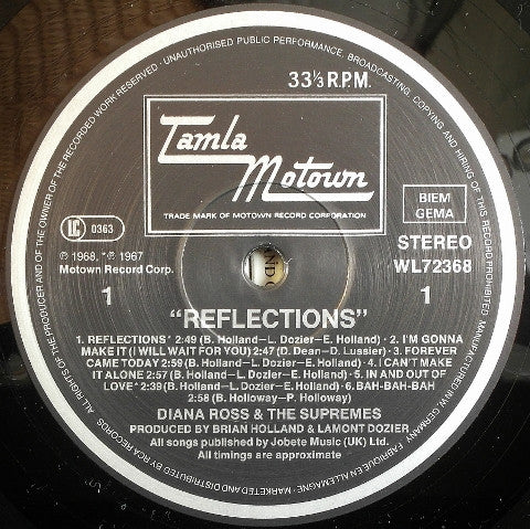 Diana Ross And The Supremes* : Reflections (LP, Album, RE)