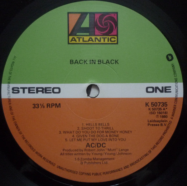 AC/DC : Back In Black (LP, Album)