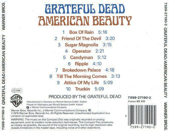 Grateful Dead* : American Beauty (CD, Album, RE)