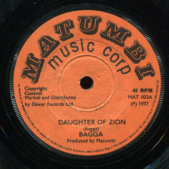 Bagga* : Daughter Of Zion (7")