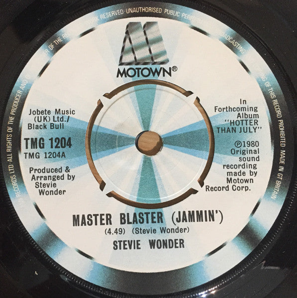 Stevie Wonder : Master Blaster (Jammin') (7", Single, Kno)