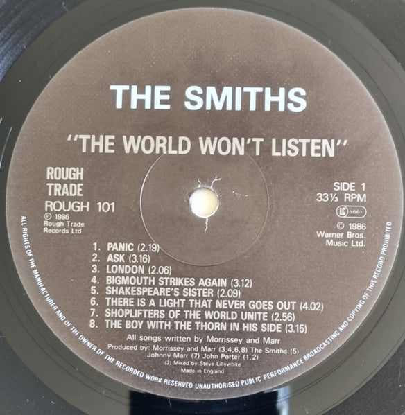 The Smiths : The World Won't Listen (LP, Comp, EMI)