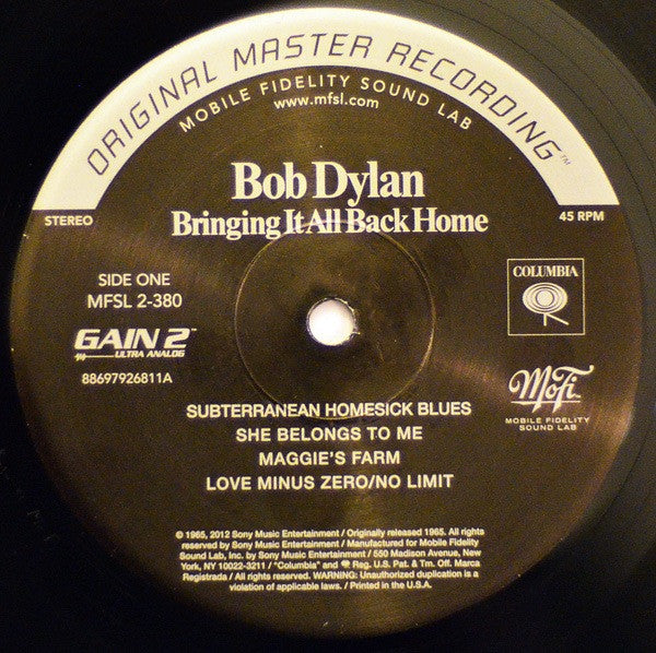 Bob Dylan : Bringing It All Back Home (2xLP, Album, Ltd, Num, RE, RM, 180)