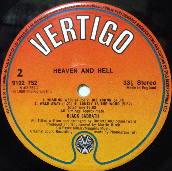 Black Sabbath : Heaven And Hell (LP, Album)