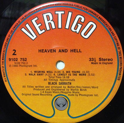 Black Sabbath : Heaven And Hell (LP, Album)