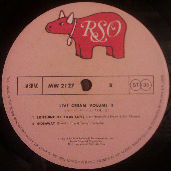 Cream : Live Cream Volume II LP, Album, RE (NM or M- / VG+) - Dig