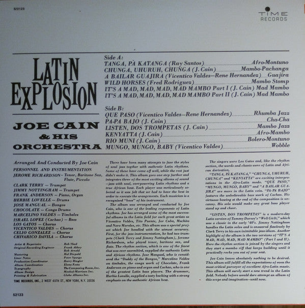 Joe Cain & His Orchestra* : Latin Explosion (LP, RE)