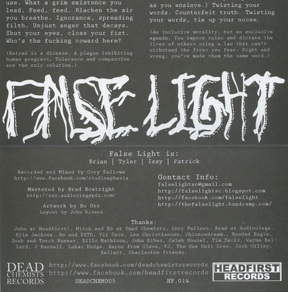 False Light : False Light (7", Ltd, Mur)