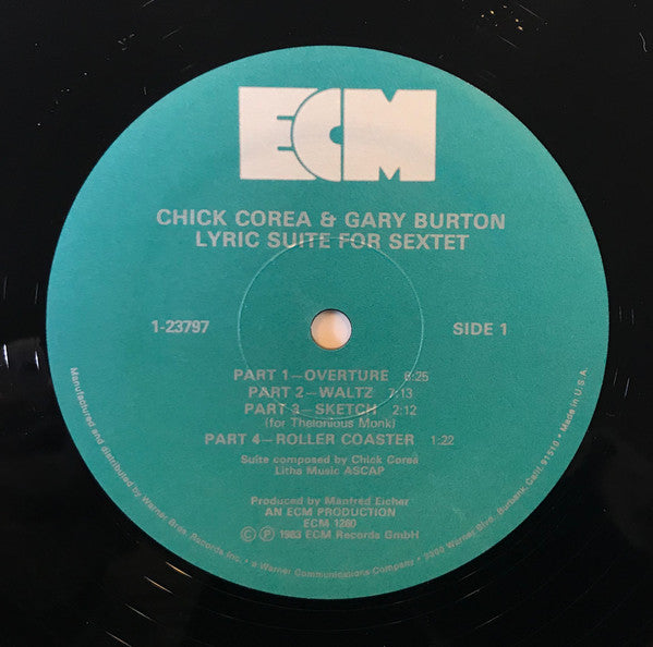 Chick Corea / Gary Burton* : Lyric Suite For Sextet (LP, Album)