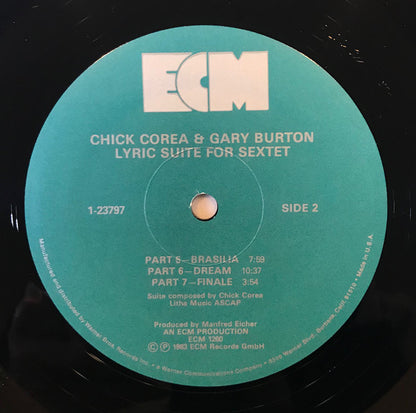 Chick Corea / Gary Burton* : Lyric Suite For Sextet (LP, Album)