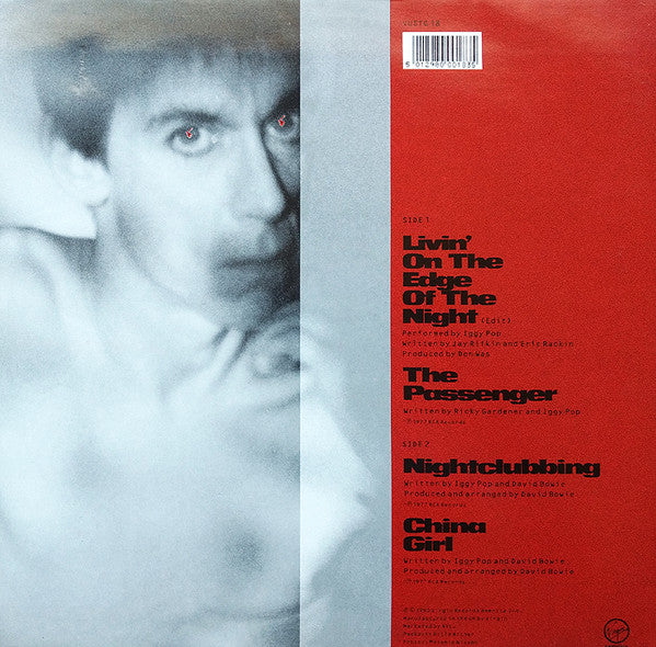 Iggy Pop : Livin' On The Edge Of The Night (12", Single, Ltd)