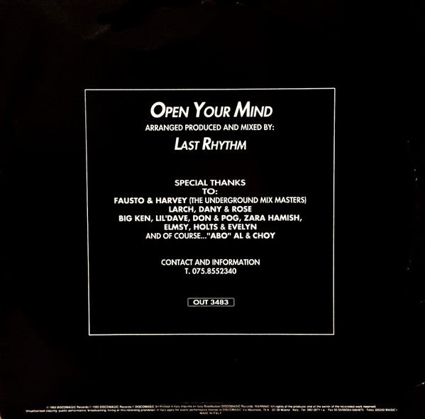 Last Rhythm : Open Your Mind (12")
