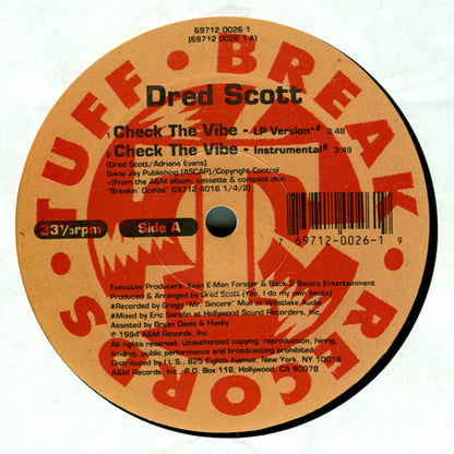 Dred Scott : Check The Vibe (12", Single)