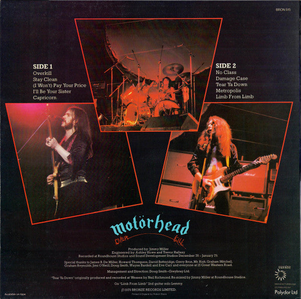 Motörhead : Overkill (LP, Album, RE)