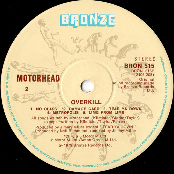 Motörhead : Overkill (LP, Album, RE)