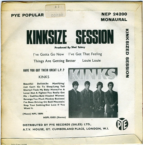 The Kinks : Kinksize Session (7", EP, Mono)