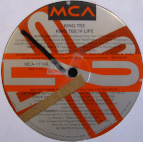 King Tee Life 1994 MCA レコード　1lp taha-049-_-jtlm-022-king-tee-