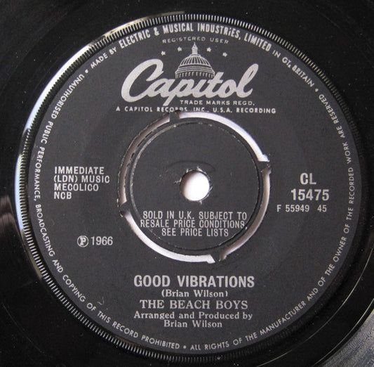 The Beach Boys : Good Vibrations (7", Single, Kno)