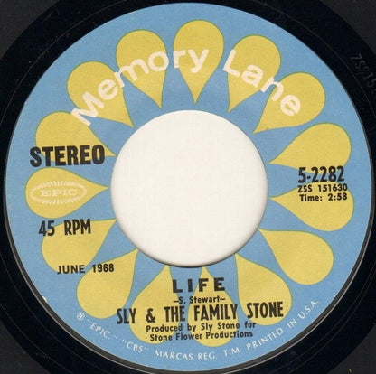 Sly & The Family Stone : Dance To The Music / Life (7", Single)