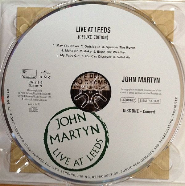 John Martyn : Live At Leeds (CD, Album, RE, RM + CD, RM + Dlx)