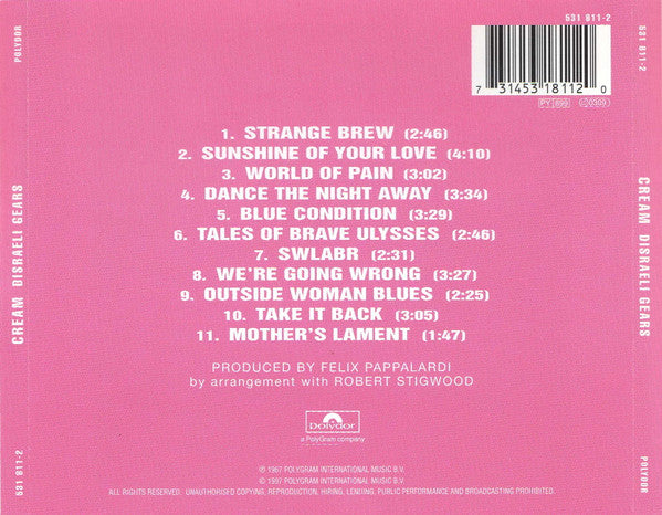 Cream (2) : Disraeli Gears (CD, Album, RE, RM)