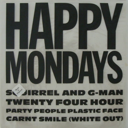 Happy Mondays : Squirrel And G-Man Twenty Four Hour Party People Plastic Face Carnt Smile (White Out) (LP, Album, PVC)