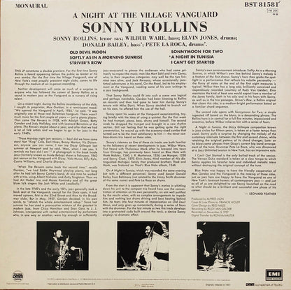 Sonny Rollins : A Night At The Village Vanguard (LP, Album, RE, DMM)