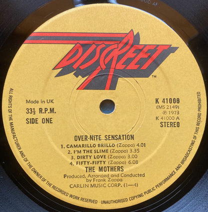 The Mothers : Over-Nite Sensation (LP, Album, Gat)