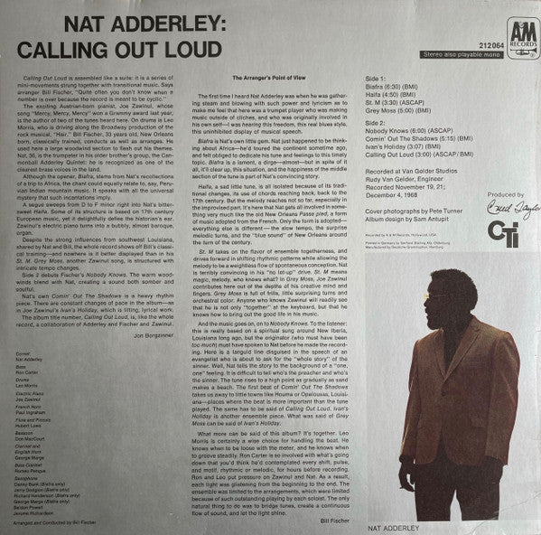 Nat Adderley : Calling Out Loud (LP, Album)