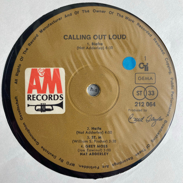 Nat Adderley : Calling Out Loud (LP, Album)