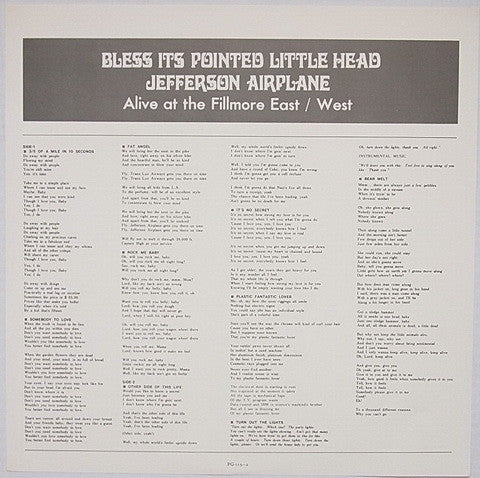 Jefferson Airplane : Bless Its Pointed Little Head (LP, Album, RE)