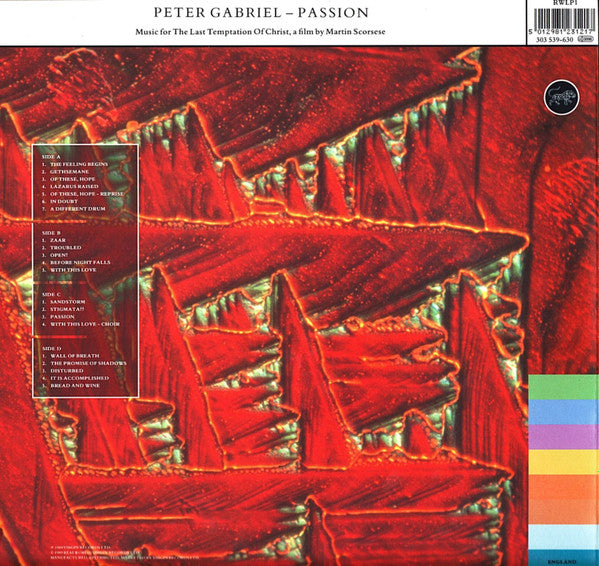 Peter Gabriel : Passion (Music for The Last Temptation Of Christ) (2xLP, Album)