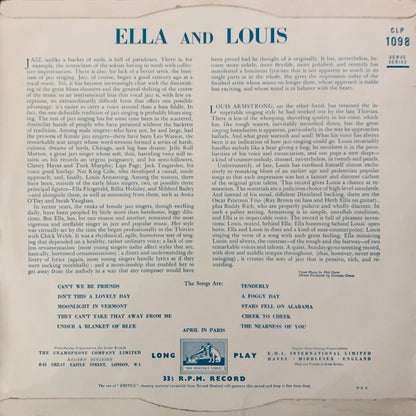 Ella Fitzgerald - Louis Armstrong : Ella And Louis (LP, Album, Mono)