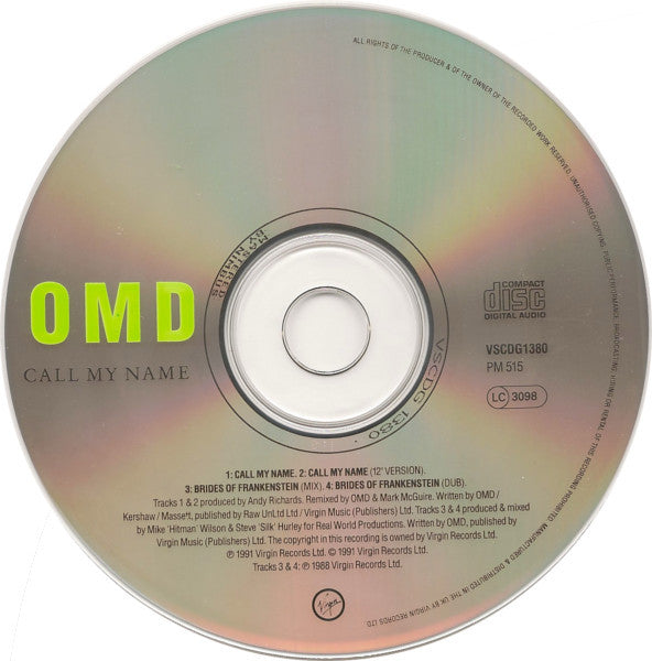 Orchestral Manoeuvres In The Dark : Call My Name (CD, Single)