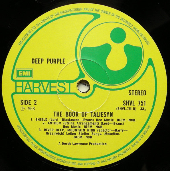 Deep Purple : The Book Of Taliesyn (LP, Album, RP, Gat)