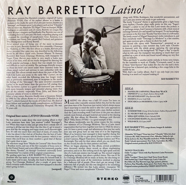 Ray Barretto Orchestra* : Latino! (LP, Album, Ltd, RE, RM, 180)