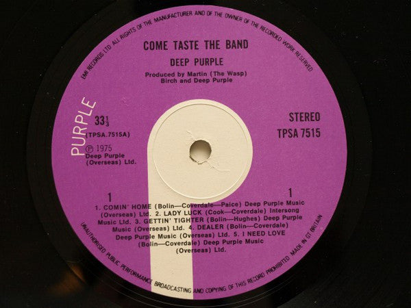 Deep Purple : Come Taste The Band (LP, Album, Gat)