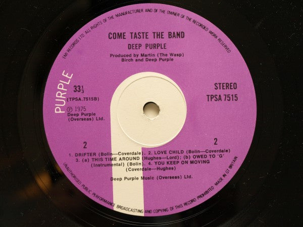 Deep Purple : Come Taste The Band (LP, Album, Gat)