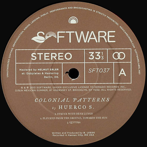 Huerco S. : Colonial Patterns (2xLP, Album, Ltd, Num)
