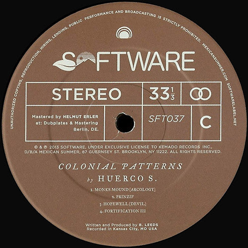 Huerco S. : Colonial Patterns (2xLP, Album, Ltd, Num)