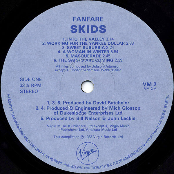 Skids : Fanfare (LP, Comp)