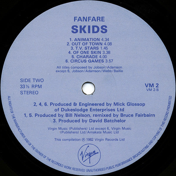 Skids : Fanfare (LP, Comp)