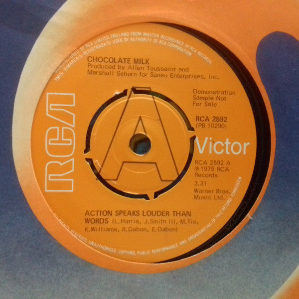 Chocolate Milk (2) : Action Speaks Louder Than Words (7", Promo)