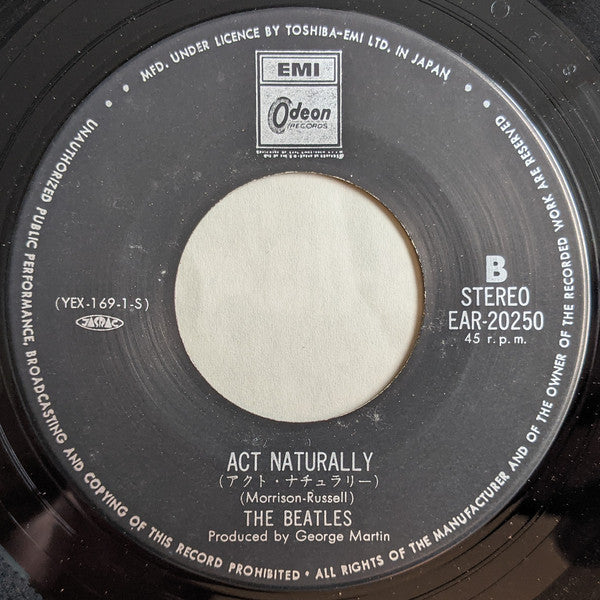 The Beatles = ザ・ビートルズ* : イエスタデイ= Yesterday / アクト・ナチュラリー = Act Naturally (7", Single, RE)